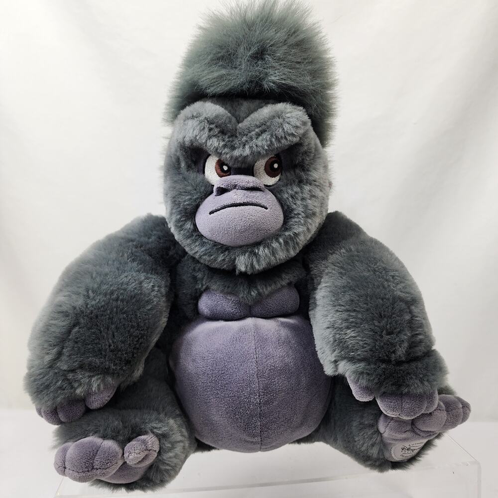 Disney Store Tarzan Scowling Sitting Terk Gray Gorilla 14" Soft Plush Stuffed